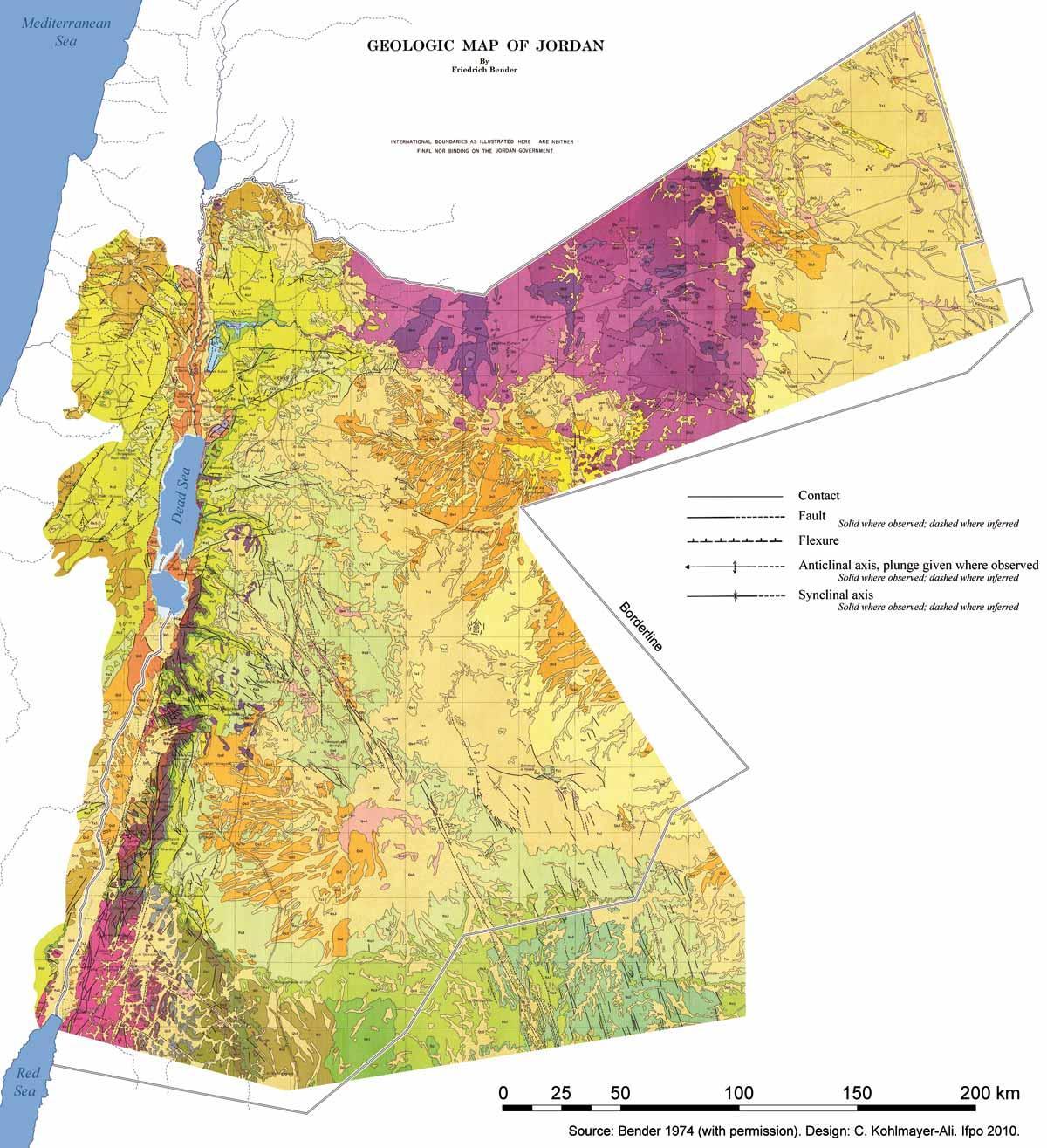 خريطة الأردن الجيولوجيا
