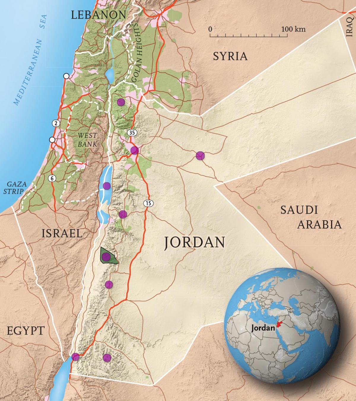 المملكة الأردنية خريطة