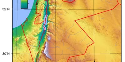 خريطة الأردن الارتفاع
