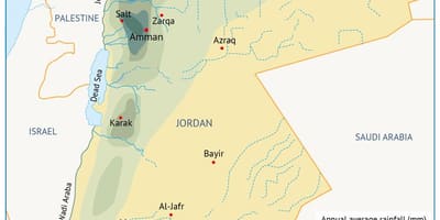 خريطة الأردن الجغرافيا