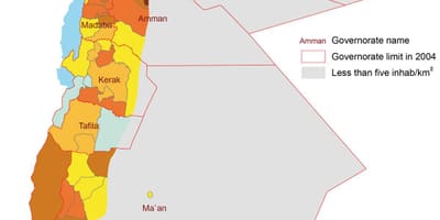 خريطة الأردن السكان