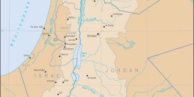 خريطة نهر الأردن على العالم